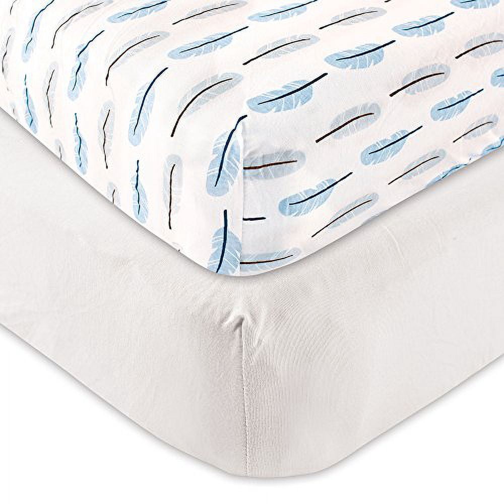 Touched by Nature Baby Boys' and Girls' Organic Cotton Fitted Crib Sheet, 2-Pack, Choose Your Color