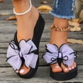 thumbnail image 5 of YTCAMLO Wedge Flip Flops for Women, Fashion Summer Beach Anti-Slip Slip On Sandals, Cute Bowknot Comfortable Thong Slippers, 5 of 9