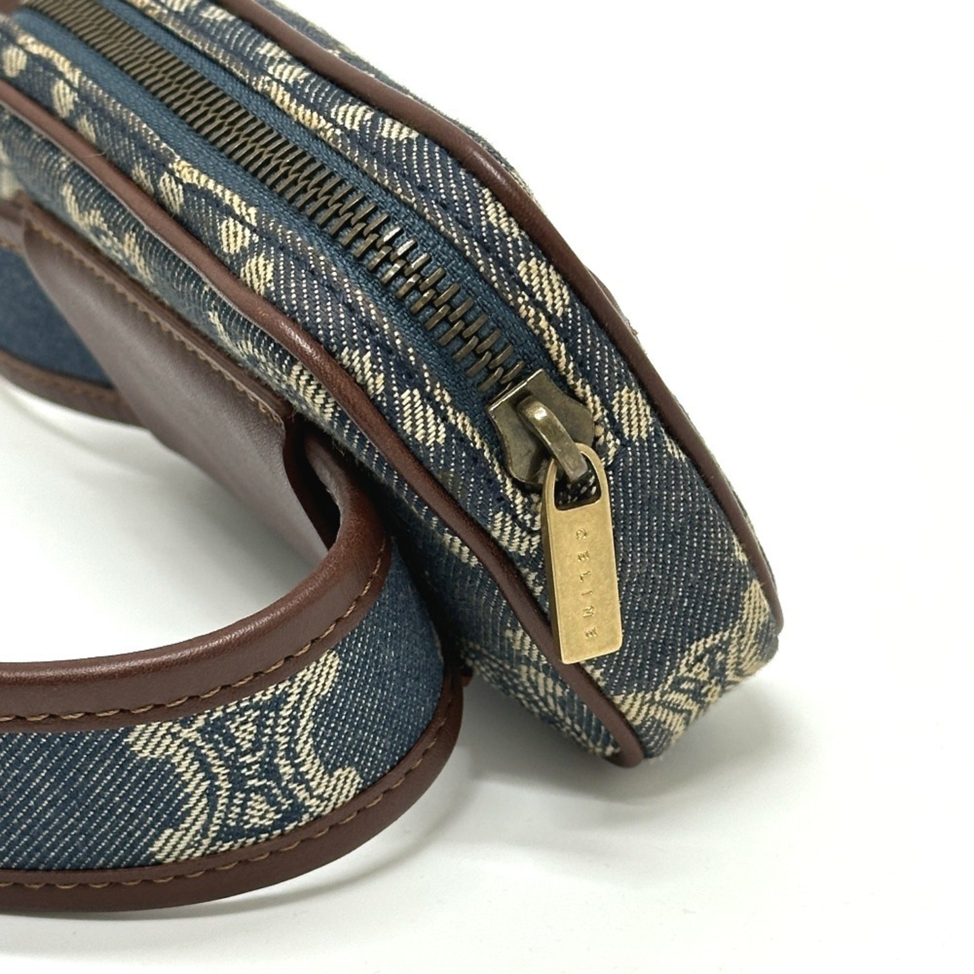 Pre-Owned CELINE Macadam Denim Pouch Belt Bag Waist Women display picture 3
