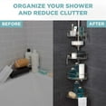 thumbnail image 3 of Rustproof Tension Pole Shower Caddy with 4 Basket Shelves, 60" to 108", Zenna Home Stainless Steel, 3 of 6