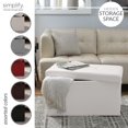 thumbnail image 6 of Simplify Faux Leather Double Folding Storage Ottoman, Modern, Ivory, 6 of 8