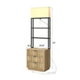 thumbnail image 3 of 23" Wide Fluted Night Stand with Charging Station, 3 Drawers Large End Table w/Metal Handle, Natural Nightstand Bedside Table,Wood Dresser with Light for Bedroom, Closet, 3 of 6