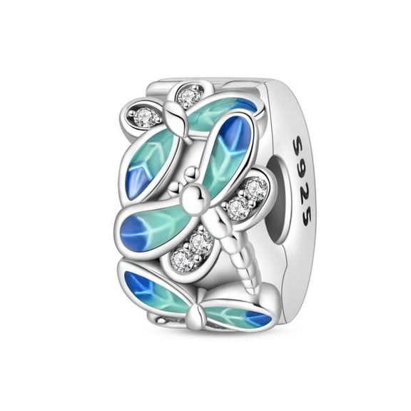 KUNSIR 925 Sterling Silver Bead Charm Clip Stopper Safety Clasp For Bracelet DIY