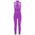 thumbnail image 3 of iixpin Full Body Jumpsuit for Girls Long Sleeves Biketards Tumbling Dance Leotard Skating Romper Bodysuit Purple 14, 3 of 6