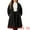 Black, variant on Women's Plus Size Notch Lapel Double Breasted A Line Coat 1X Black