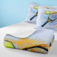 thumbnail image 4 of Manfei Boys Girls Tennis Twin Quilt Set, Sport Twin Coverlet Set, LightBlue Yellow Black, Gray Reversible 2 Pieces, 1 Bedspread and 1 Pillowcase, 4 of 7