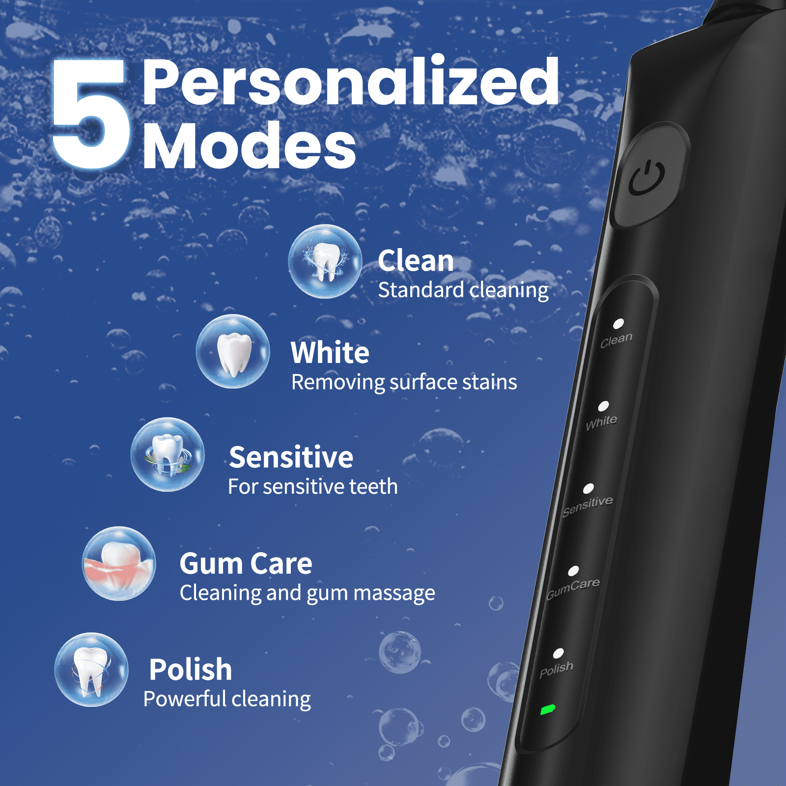 Marlincare Sonic Electric Toothbrush for Adults,Rechargeable Powered Toothbrush,180-Day Battery, 12x Plaque Removal,IPX8 Waterproof, Black