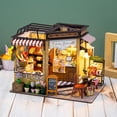 thumbnail image 3 of Julia Bakery DIY Miniature Wooden Dollhouse Kit with LED Lights & Furniture, 3D Puzzle Craft Gift for Adults & Teens, 3 of 8