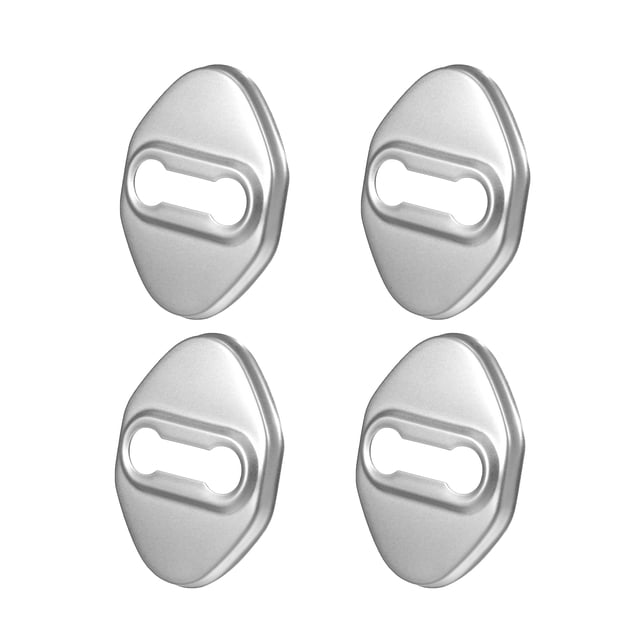 4uds Inoxidable Acero Coche Puerta Cerradura Pestillos Cubierta Plateado Tono