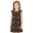 thumbnail image 1 of Vsdgher Chemises de Nuit Boho Hibou pour Filles Manches Courtes à Volants Robe de Nuit Pyjama pour Fête de Pyjama-Petit, 1 of 6