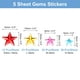 thumbnail image 2 of Uxcell 505 Pcs Gems Stickers for Crafts, 5 Sheet Self-Adhesive Gems Bling Star Rhinestone Stickers, Multicolor, 2 of 5