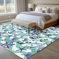 thumbnail image 4 of 5x7 Area Rugs for Living Room, Blue Starfish Anchor Non Slip Area Rugs for Kitchen Bedroom Entryway, Summer Coastal Teal Waves Stripe Washable Carpet Runner Rug Floor Mats for Bedroom Home Decor, 4 of 8
