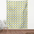 thumbnail image 4 of Ambesonne Autumn Fabric by the Yard Upholstery, Flowers and Maple Leaves, 5 Yards, Pale Blue Earth Yellow, 4 of 5