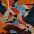 thumbnail image 1 of Ahgly Company Machine Washable Indoor Square Abstract Dark Almond Brown Area Rugs, 5' Square, 1 of 7
