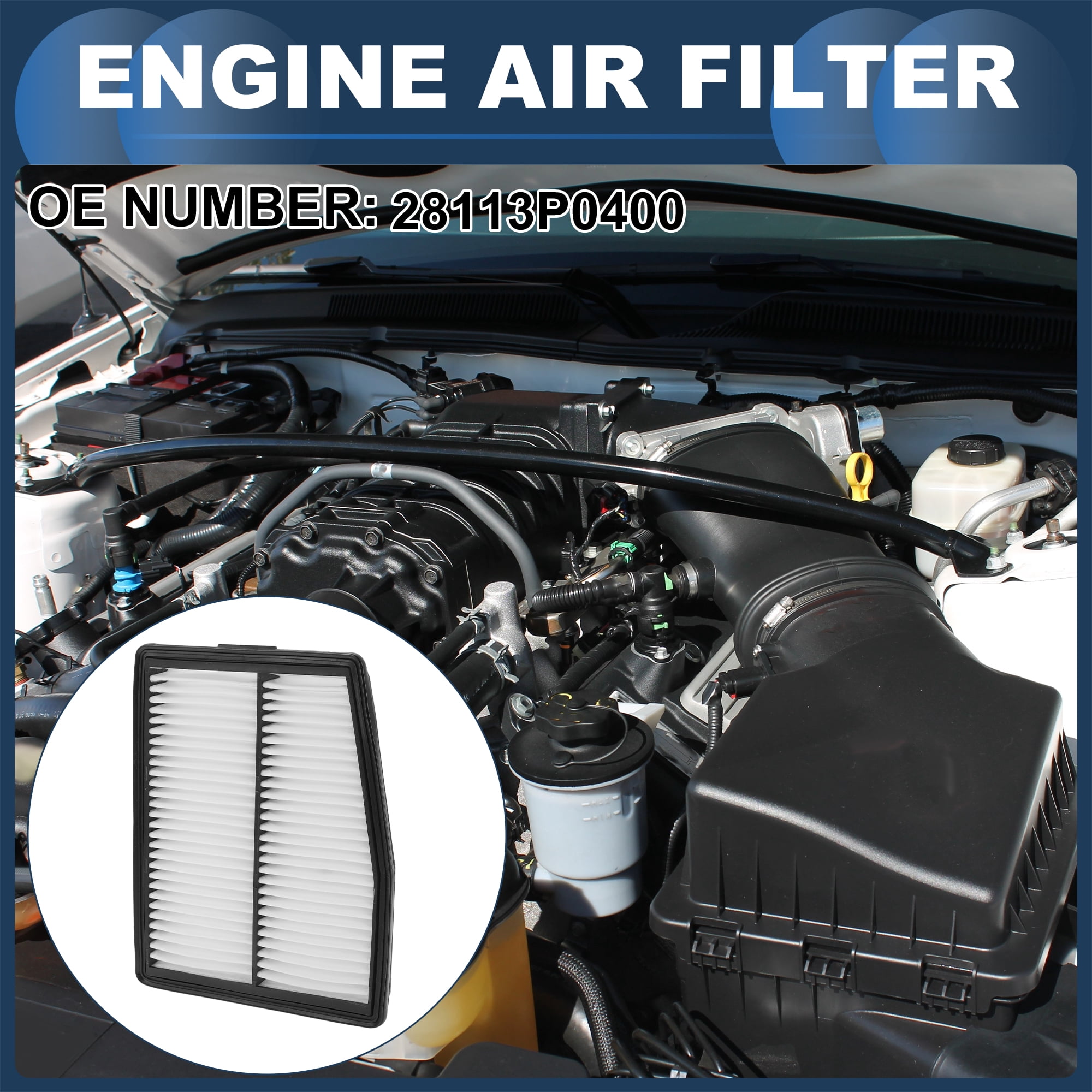 Unique Bargains Engine Air Filter Element No.28113P0400 for Kia