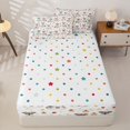 thumbnail image 4 of Manfei Bowknot Schnauzer Zipper Queen Comforter Set with Fitted Sheet and 2 Pillowcases, Strawberry Cupcake Zipper Bedding Set, Pastel Blue Pink, Polkadot Reversible, 4 Pieces, 4 of 7