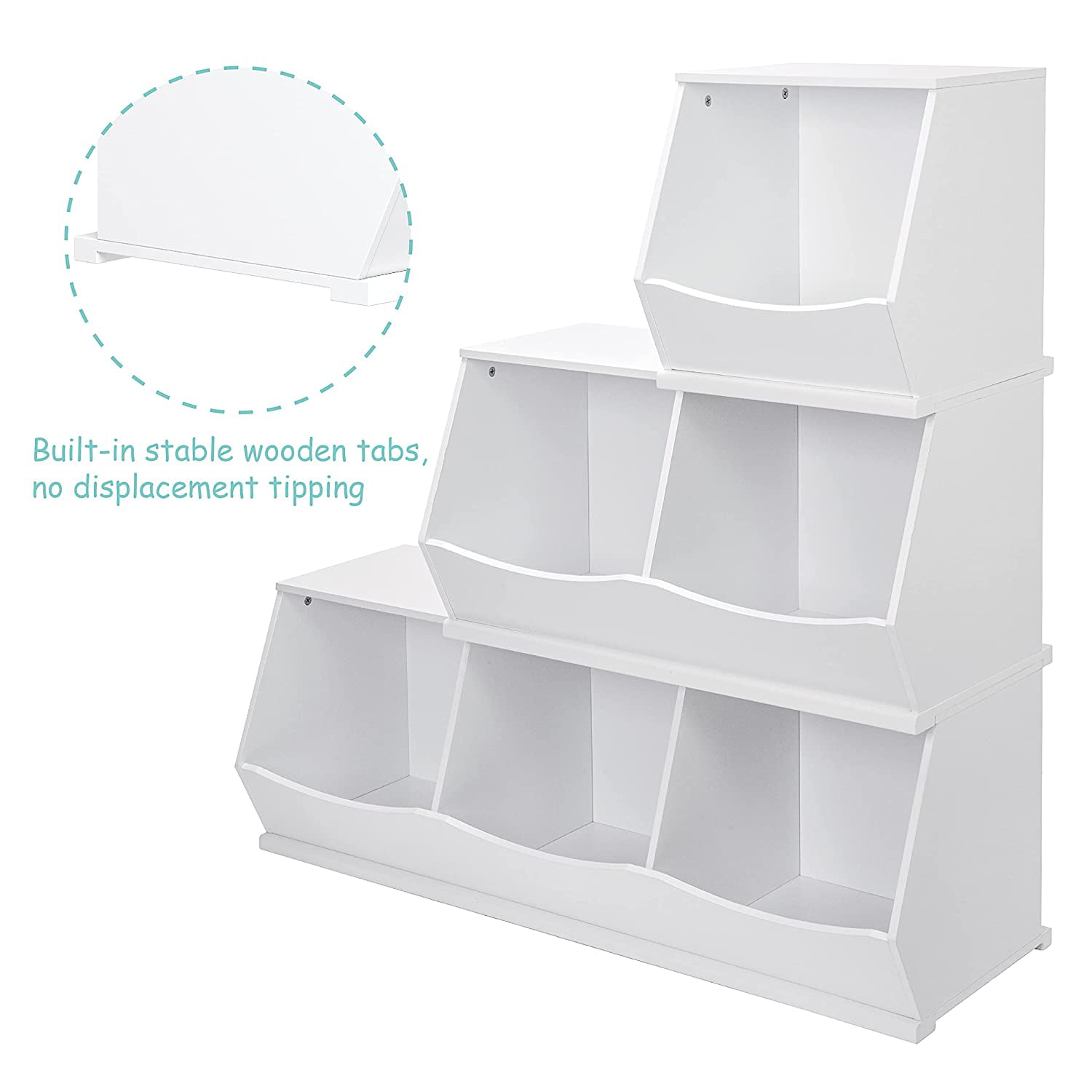 UTEX Toy Storage Organizer, 40 Kids Toy Storage Cubby with Bins,Toy Boxes  and Storage for Playroom,Bedroom,Nursery School,White