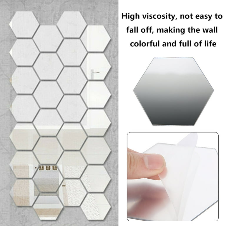 1/8 Hexagon Mirror Minimalist Geometric Acrylic Plexiglass Mirror for Wall