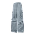 thumbnail image 3 of Zenithor Men's Lightweight Cargo Pants Non-Cuffed Elastic Waist Drawstring Hiking Work Casual Trousers Pockets S-4XL, 3 of 8