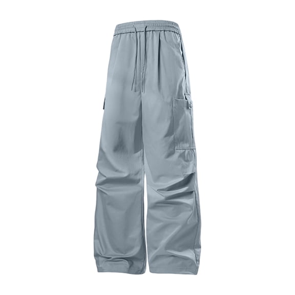 StSilkitty Men's Cargo Pants Lightweight Elastic Waist Hiking Pants with Pockets Open Bottom Running Athletic Trousers