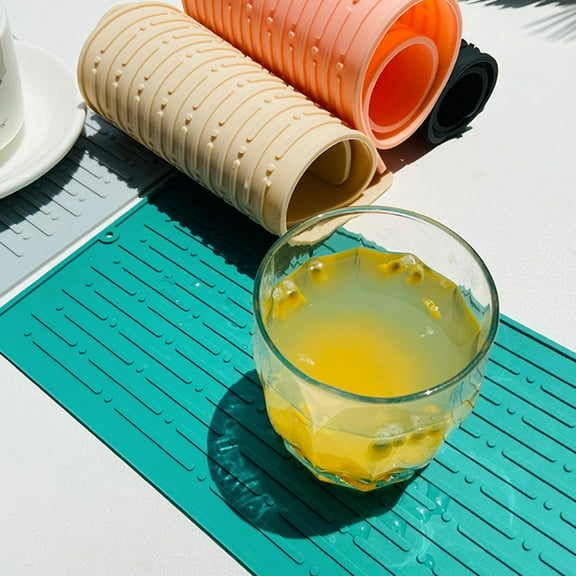 Cheers.US Silicone Dish Drying Mat for Multiple Usage,Easy Clean,Eco-friendly,Heat-resistant Silicone Mat for Kitchen Counter or Sink,Refrigerator or Drawer liner