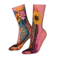 thumbnail image 5 of Salouo Cowboy Boots With Flowers Pattern Fun Novelty Crew Socks,Casual Athletic Socks Neutral Socks, 5 of 7