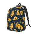 thumbnail image 2 of Balery Blue Striped Sunflower A Vintage Canvas Backpack for Men and Women - Large Capacity, Durable Travel Laptop Bag for School, Work, Hiking, and Outdoor Activities-Medium, 2 of 7