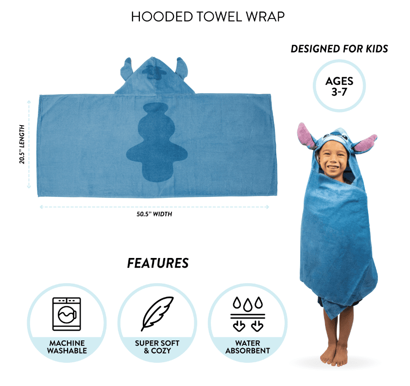25'' x 50'' Disney Doc McStuffins Stuffy Hooded Bath Wrap Blue 