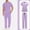 01-Purple, variant on Scrubs for Men Set Solid Medical Uniform Stretch V-Neck Scrub Top & Jogger Pant with Pockets XL 01-Black