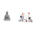 thumbnail image 1 of Estatua de mono,Estatua de Buda Mono para Interiores y Exteriores Budista,Figuras en miniatura meditando para decorar el jardín de casa.,Esculturas de elefantes,Estatuas de, 1 of 8