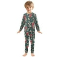 thumbnail image 6 of FORMRS Long Sleeve Top and Pants Pajama Set for Niños 2-Piece Sleepwear, Sizes 18M-8Y, Green Christmas Candy Canes, 6 of 6
