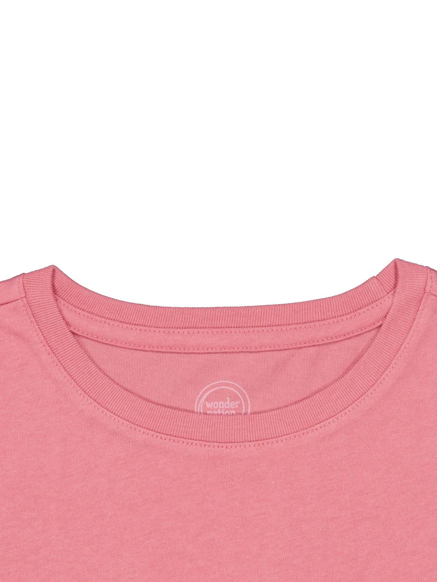 Wonder Nation Girls Short Sleeve Kid Tough T-Shirt, Sizes 4-18 & Plus