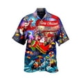 thumbnail image 1 of DYMADE Men Christmas Short Sleeve Lapel Cartoon Printed Shirt, 1 of 3