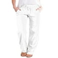 thumbnail image 1 of Womens Casual Sweatpants Straight Leg Drawstring Elastic High Waist Loose Comfy Pants Trousers with Pockets, 1 of 3