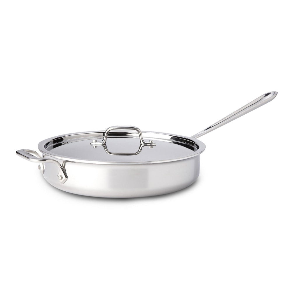 All Clad 3 qt 11" Stainless Steel Saute Pan with Lid - 21" L x 11 1/8 W All Clad 3 Qt Stainless Steel Saute Pan With Lid