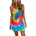 thumbnail image 2 of Robes pour les Femmes 2023 Casual V-Neck Bandage Sans Manches Impression Gilet en Vrac Robe de Fronde, 2 of 5