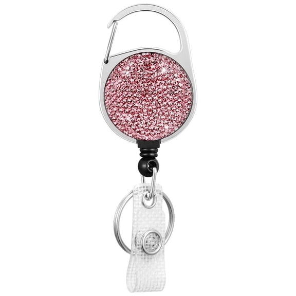Retractables Keychains Badges Holder Antitheft Keychains Key Fob AntiLost Card Badges Holder Rhinestone Keyholder