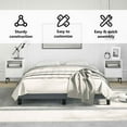 thumbnail image 6 of vidaXL Full Bed Frame, Velvet Upholstered Platform Bed Frame, Dark Gray, No Mattress, 6 of 10
