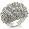 thumbnail image 1 of Rhodium Brass Ring with AAA Grade CZ, Clear - Size 8, 1 of 1