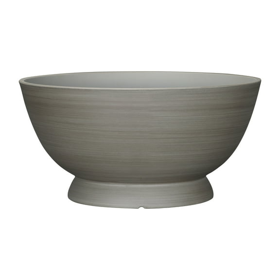 Mainstays 18" D x 8.9" H Sienna Bowl Gray Recycled Resin Planter