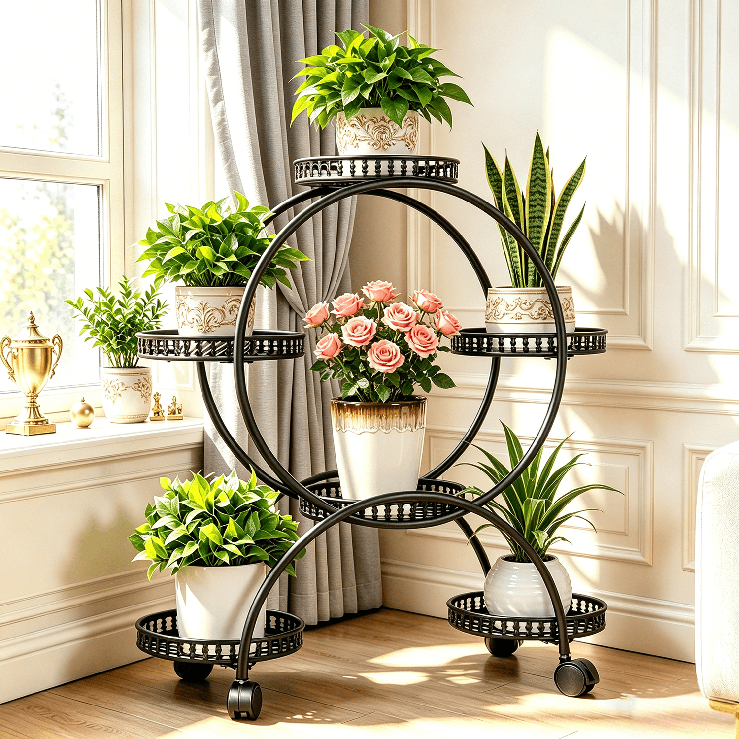 Wisfor, Flower Stand, 6 Tier, 30.9 inch High, Black - Walmart.com