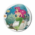 thumbnail image 1 of Underwater Mouse Pad for Computers, Illustration of a Mermaid and Her Underwater World Colorful Landscape Print, Round Non-Slip Thick Rubber Modern Gaming Mousepad, 8" Round, Multicolor, by Ambesonne, 1 of 2