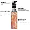 thumbnail image 3 of Yayeee 33oz Double Wall Stainless Steel Water Bottle with Flip Straw, Abstract Pink Flowers, 3 of 7