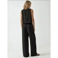 thumbnail image 4 of Linen Feel Blouse & Elastic Waist Pants Two-Piece Coord Set, 4 of 5
