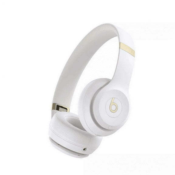 Restored Beats Solo 4 - Wireless Bluetooth On-Ear Headphones, Apple & Android Compatible, Up to 50 Hours of Battery Life (Warm White) - Refurbished