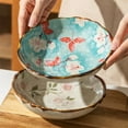 thumbnail image 4 of Pasta Bowl 7.5inch Japanese Salad Bowl Serving Dish Irregular Porcelain Plate for Dessert Noodles Food Oven Dishwasher Safe, 4 of 8