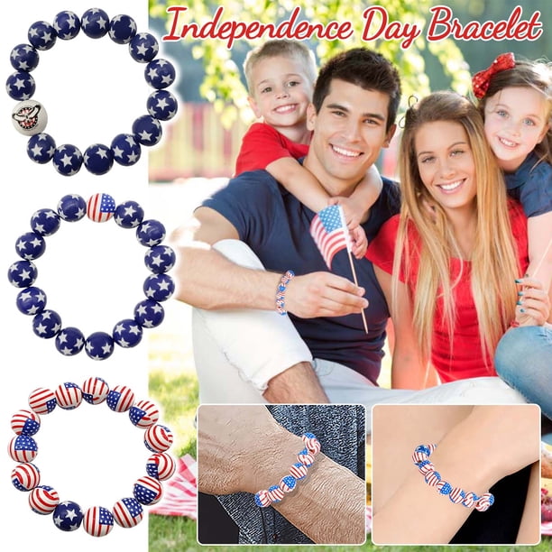 Pulsera Ganfancp Decoraciones Del Día de la Independencia Bandera Pentagrama