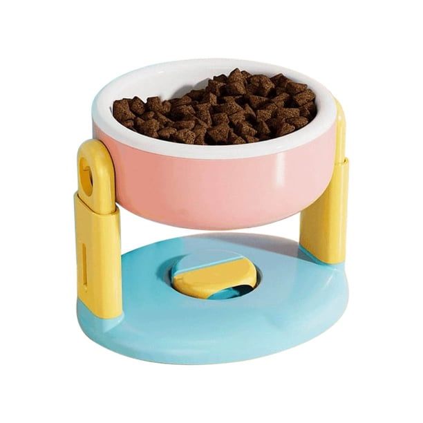 Cuenco ajustable para mascotas con ventosa, diseño inclinado 15° para gatos y perros, 3 opciones de altura, antideslizante, fácil de limpiar, protección de vértebras cervicales, prevención de
