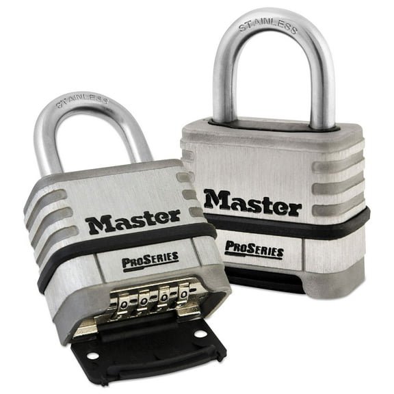 Proseries Stainless Steel Easy-To-Set Combination Lock, Stainless Steel, 5/16" | Bundle of 5 Each