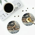 thumbnail image 4 of Honeii Wolf Family Winter Wonderland Print Leather Coaster Set of 4, Ideal for Safeguarding Your Furniture from Drinks Spills and Effortless Cleanup-Round Shape, 4 of 6